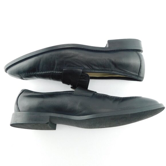 ROBERT ZUR Black Leather Slip-on Penny Loafers 12 main image 6